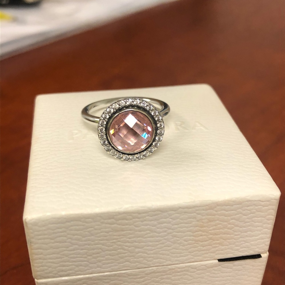 Pandora Brilliant legacy pink and clear gem ring